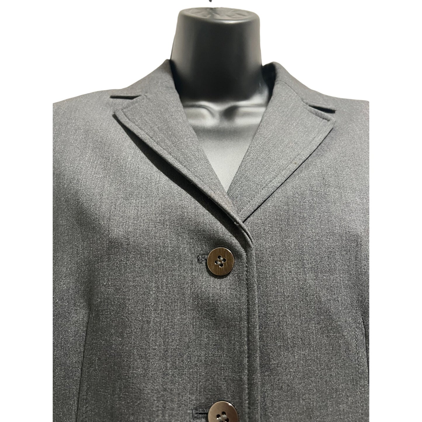 Calvin Klein Size 6 Stretch Dark Gray 3 Button Jacket Lined