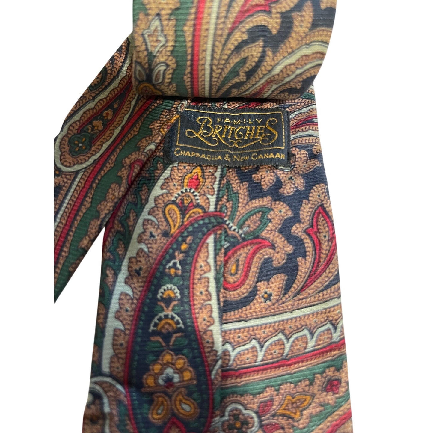 Vintage Family Britches (Mom & Pop) 100% Silk English Necktie Large Paisley