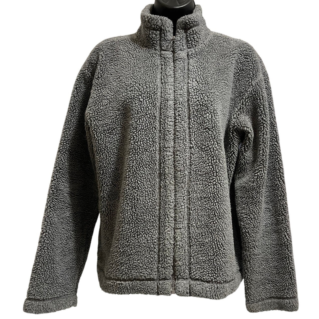 GAP Women's Size Medium Gray Full Zip Sherpa Jacket Long Sleeve