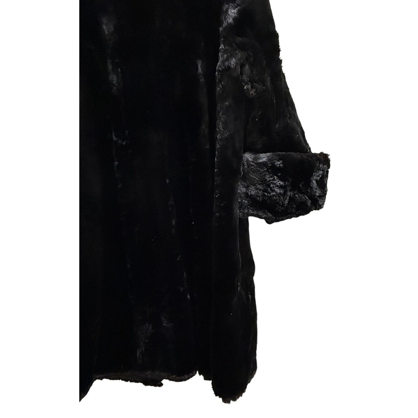 Vintage Luthel Furs Black Heavy Fur Overcoat - Women's 10