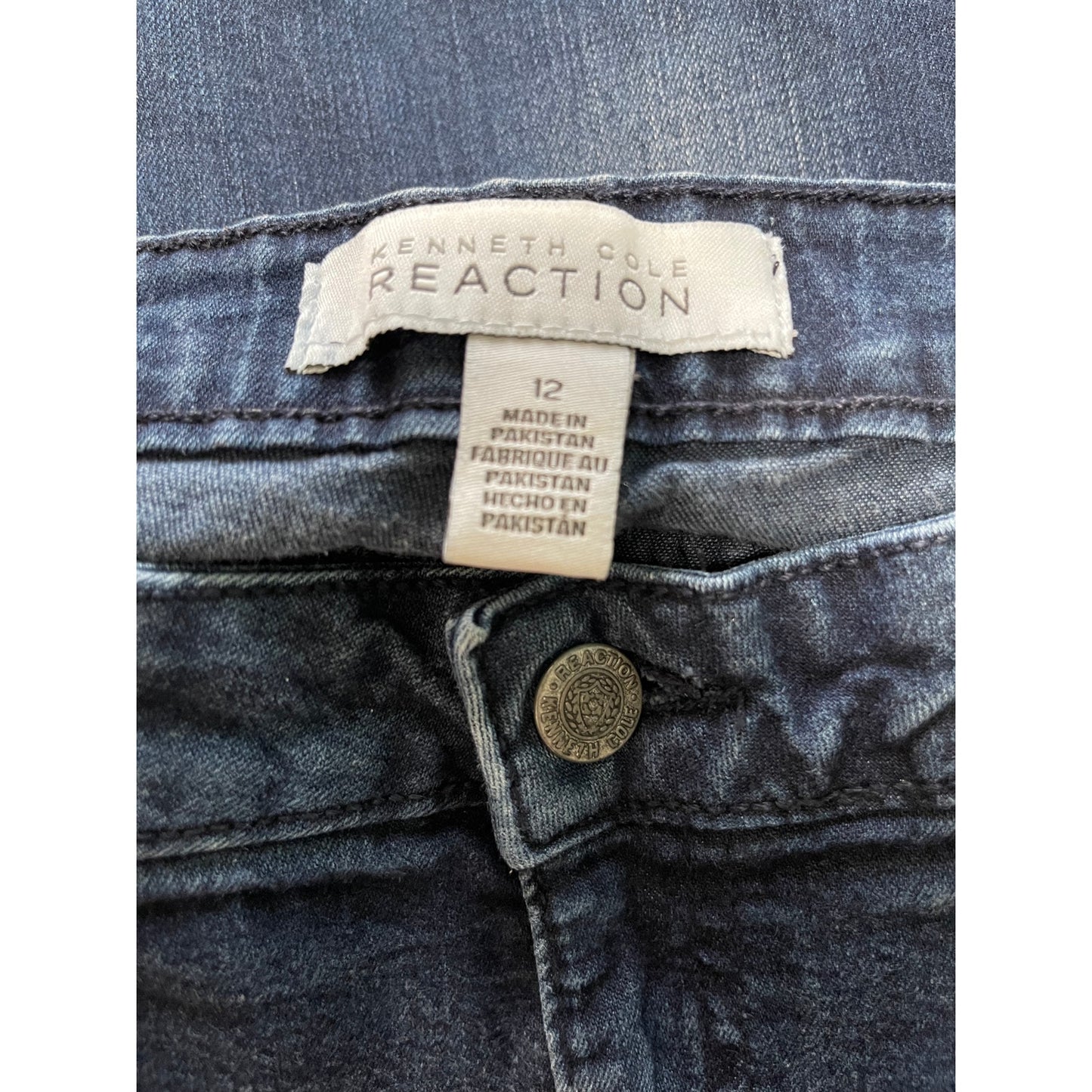 Kenneth Cole Reaction Straight Leg Size 12 Blue Jeans Women's