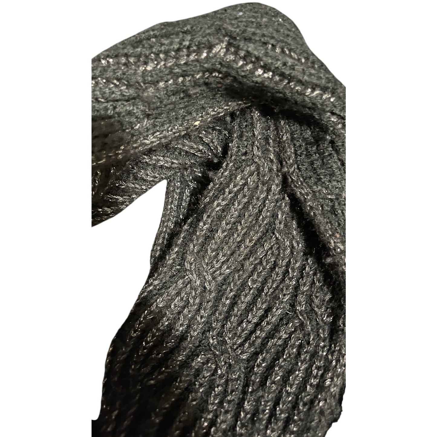 Calvin Klein Black and Silver Metallic Infinity Scarf