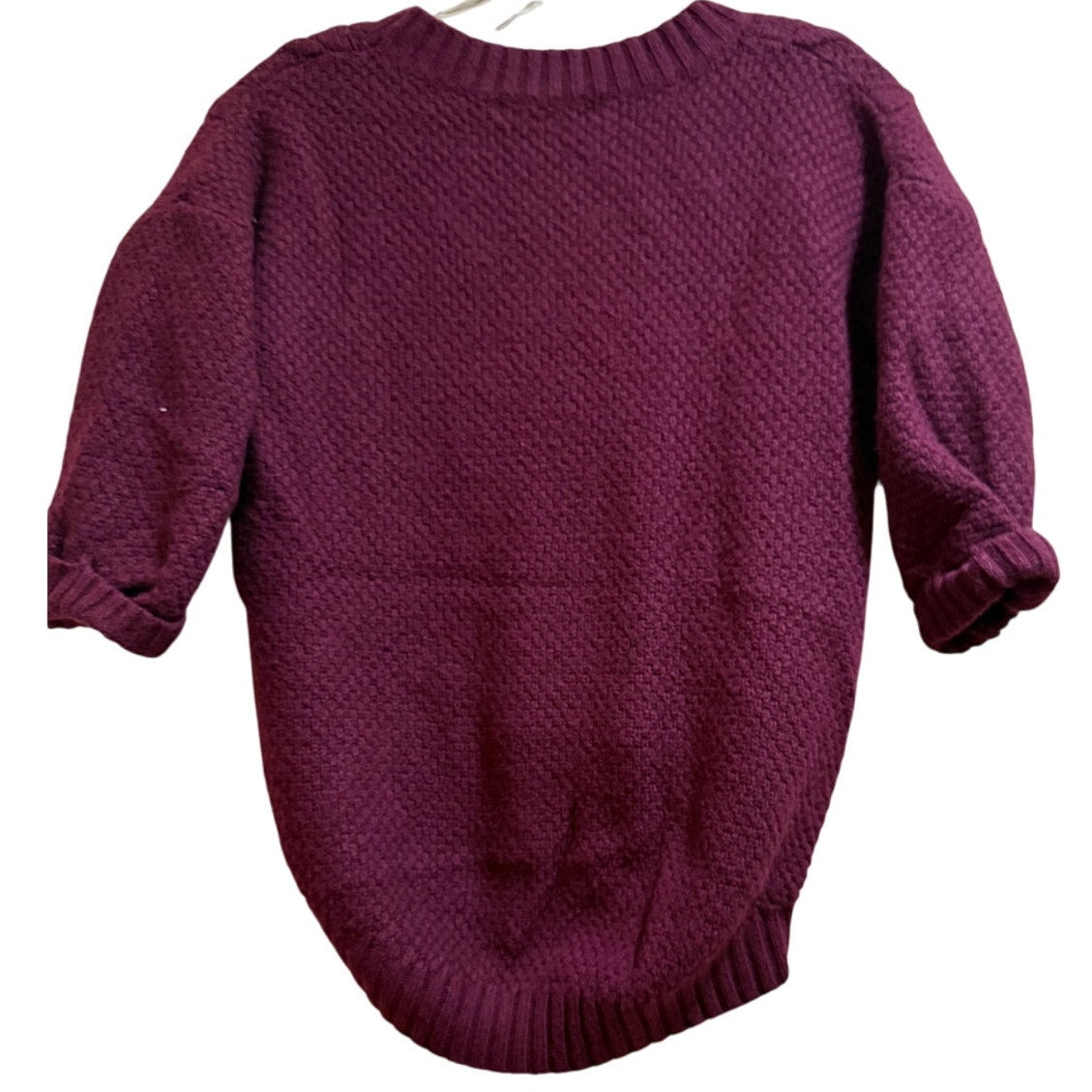 Zen Cashmere Maroon Cable Knit Long Sleeve Sweater - Size Small