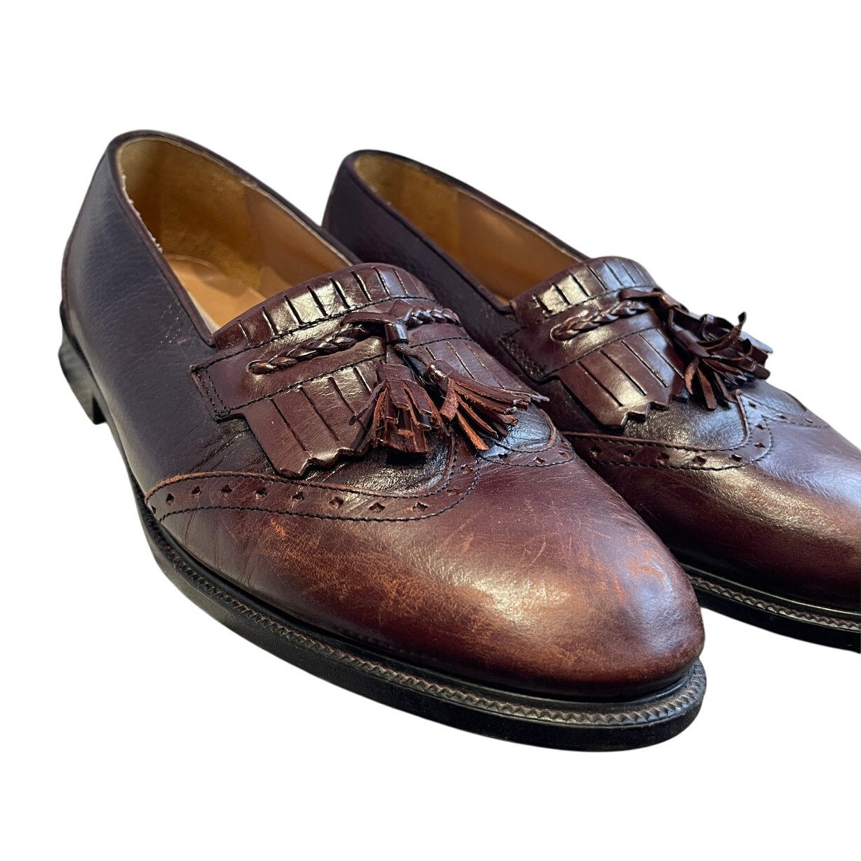 Stanley Blacker Brown Oxfords Men's Size 8.5 61606 Made in Italy