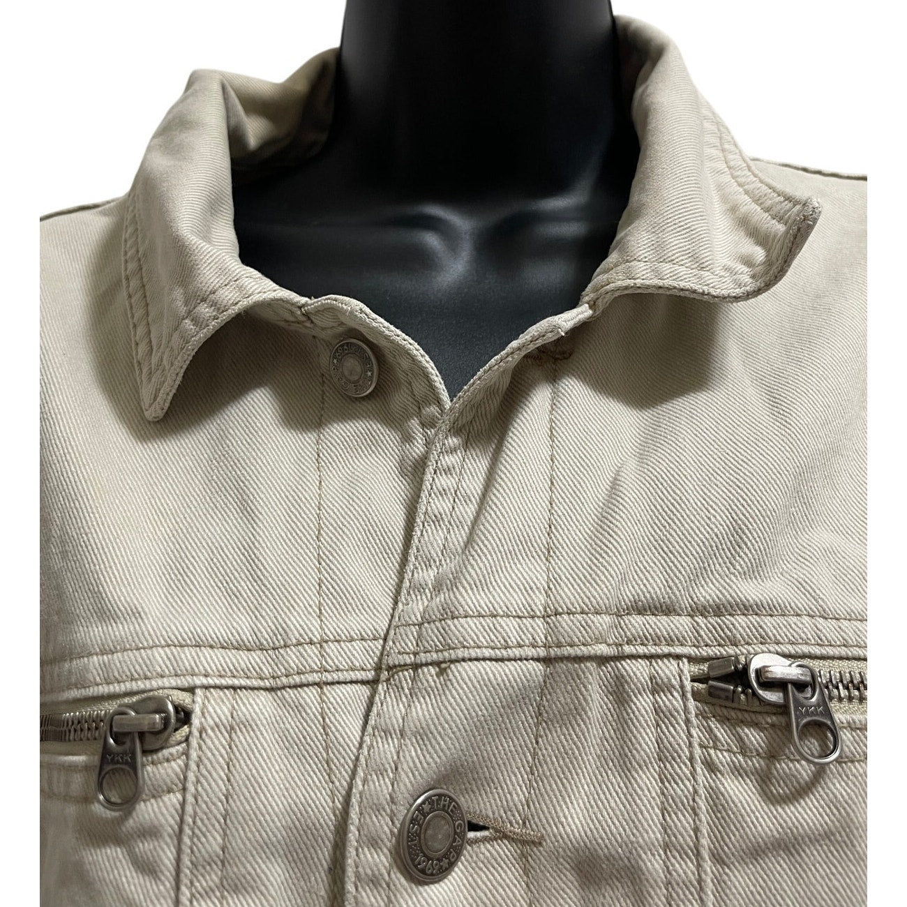 Vintage Gap Denim Jacket - Women's - Tan / Off-White Size Medium