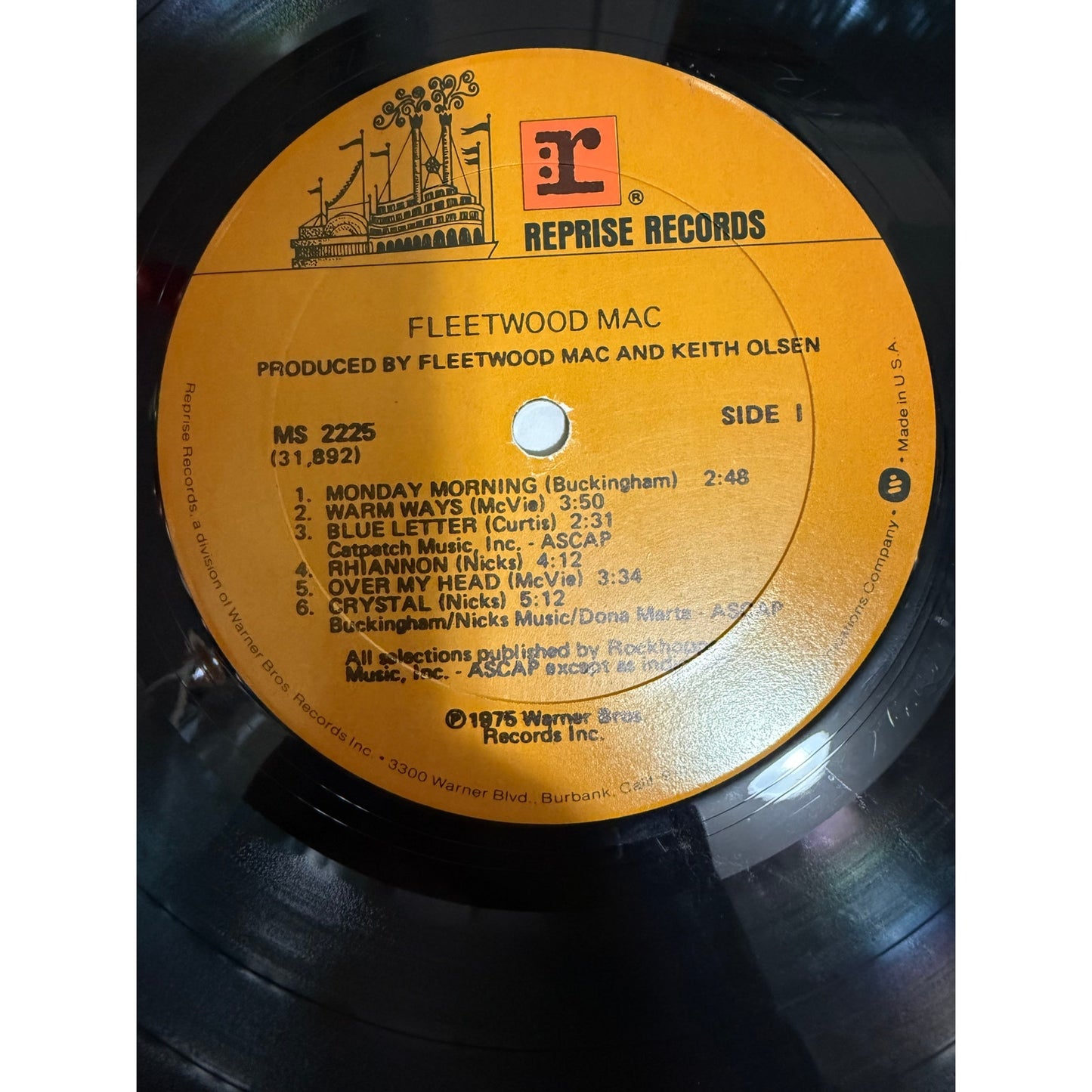 Fleetwood Mac Self Titled LP 1975 Lyric Insert MS 2225 Textured Cover 12" Vinyl