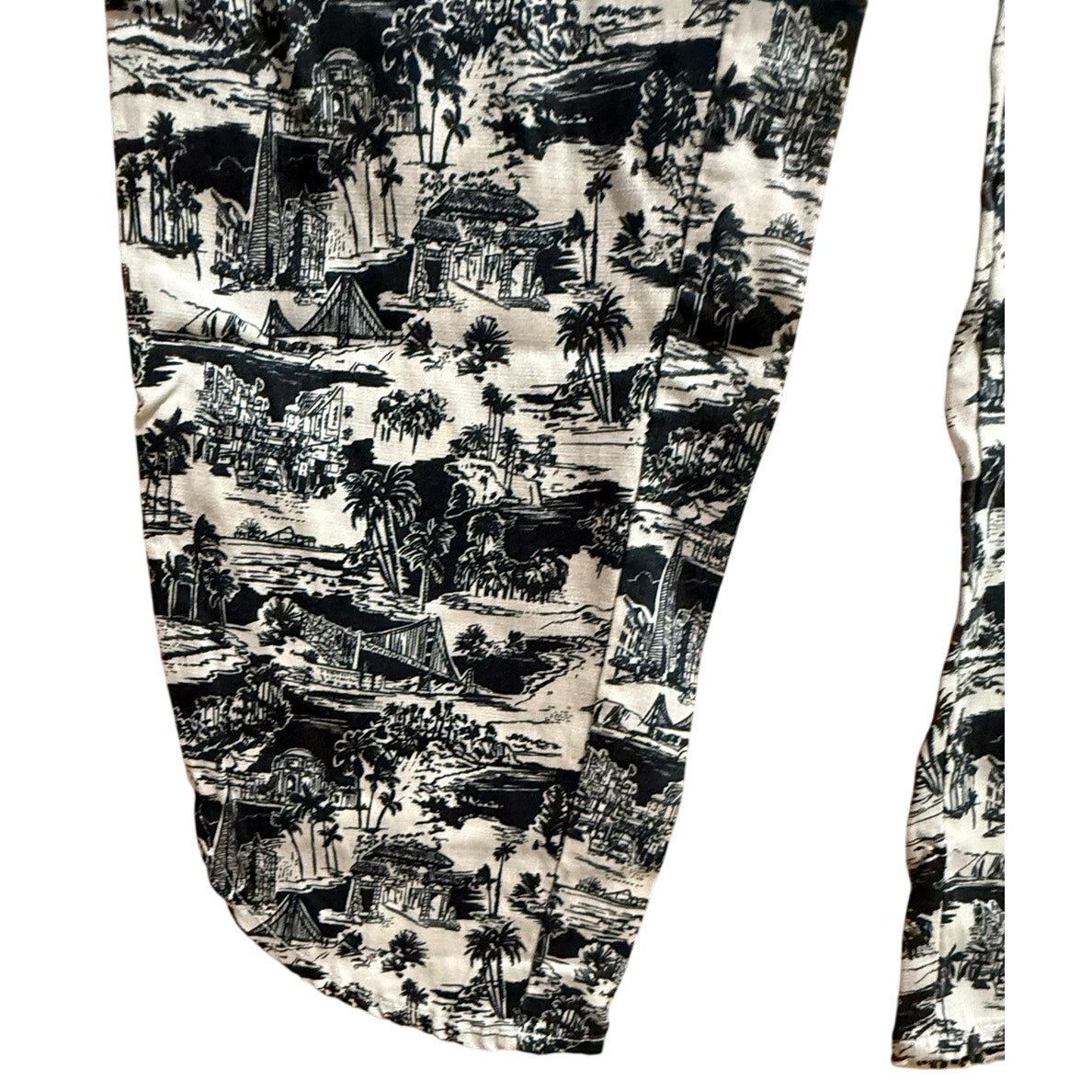 Marine Layer Size Medium Blue and White Island Print Elastic Waist Pants