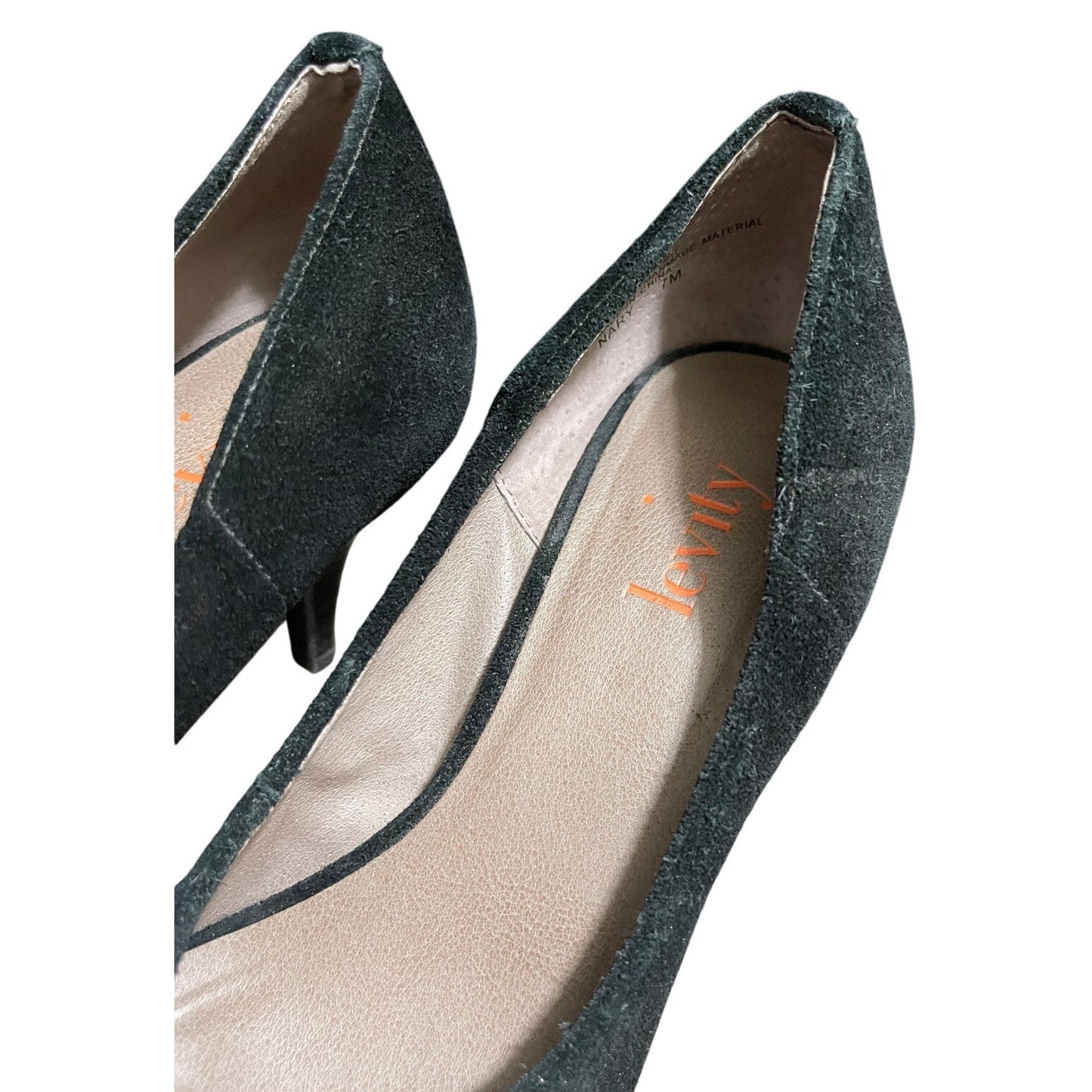 Levity Black Velvet Heels - Size 7 With Original Box - Preowned