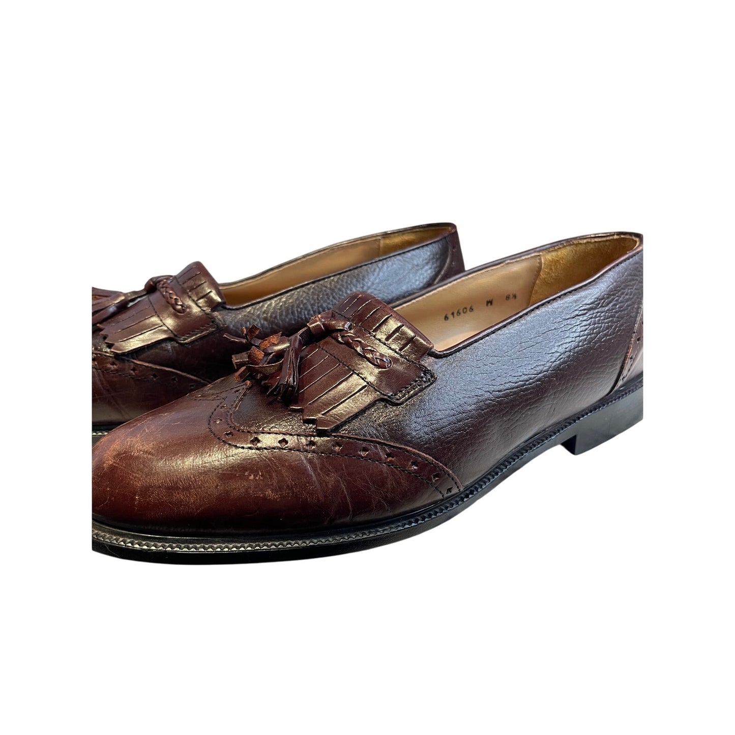 Stanley Blacker Brown Oxfords Men's Size 8.5 61606 Made in Italy