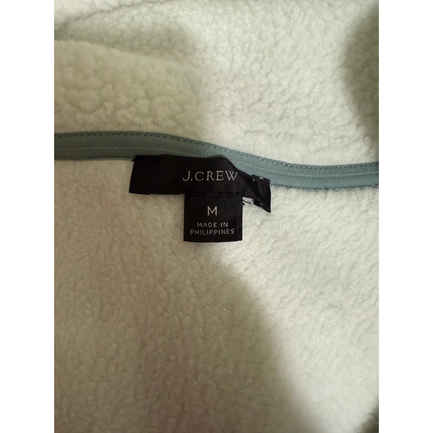 J.Crew Pale Mint Green Sherpa 1/4 Zip Pullover - Medium