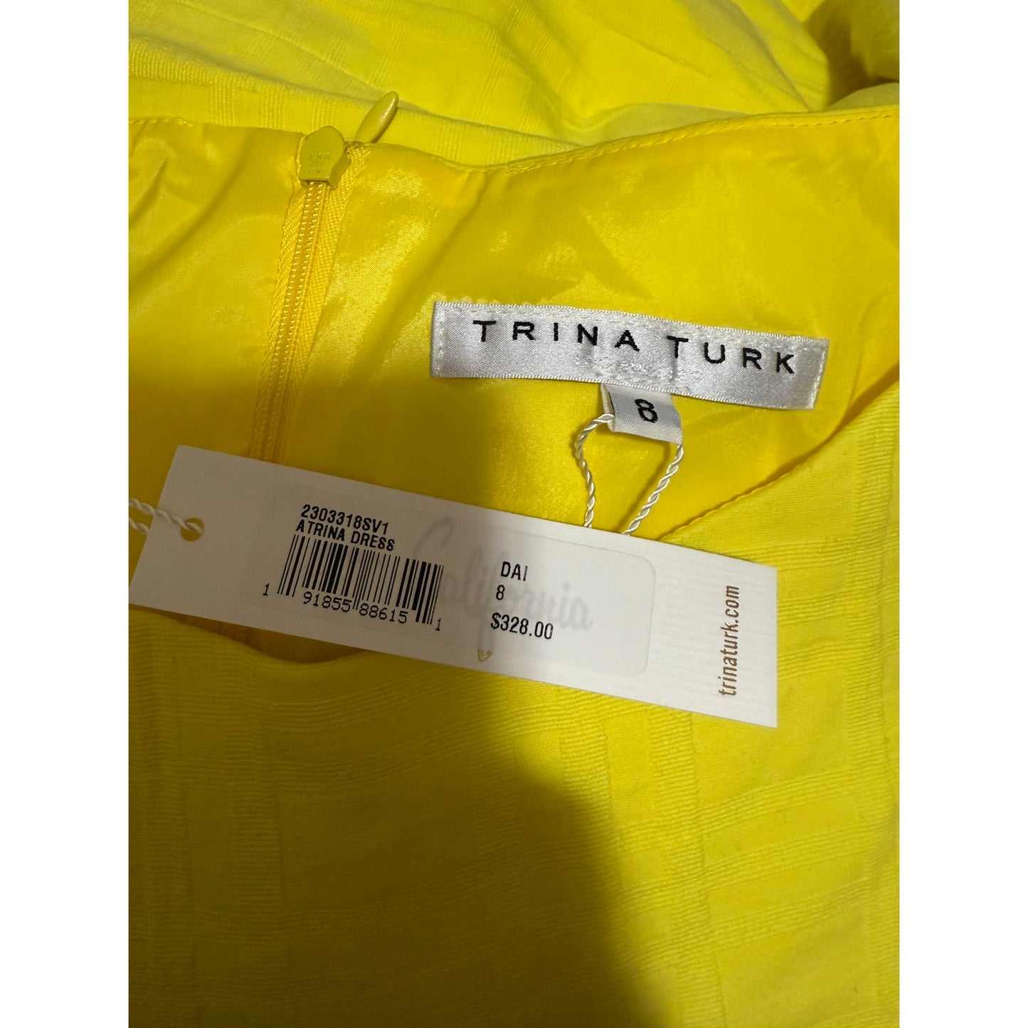 Trina Turk Yellow Atrina Dress - Sleeveless - Midi - Size 8 - NWT - $328 MSRP