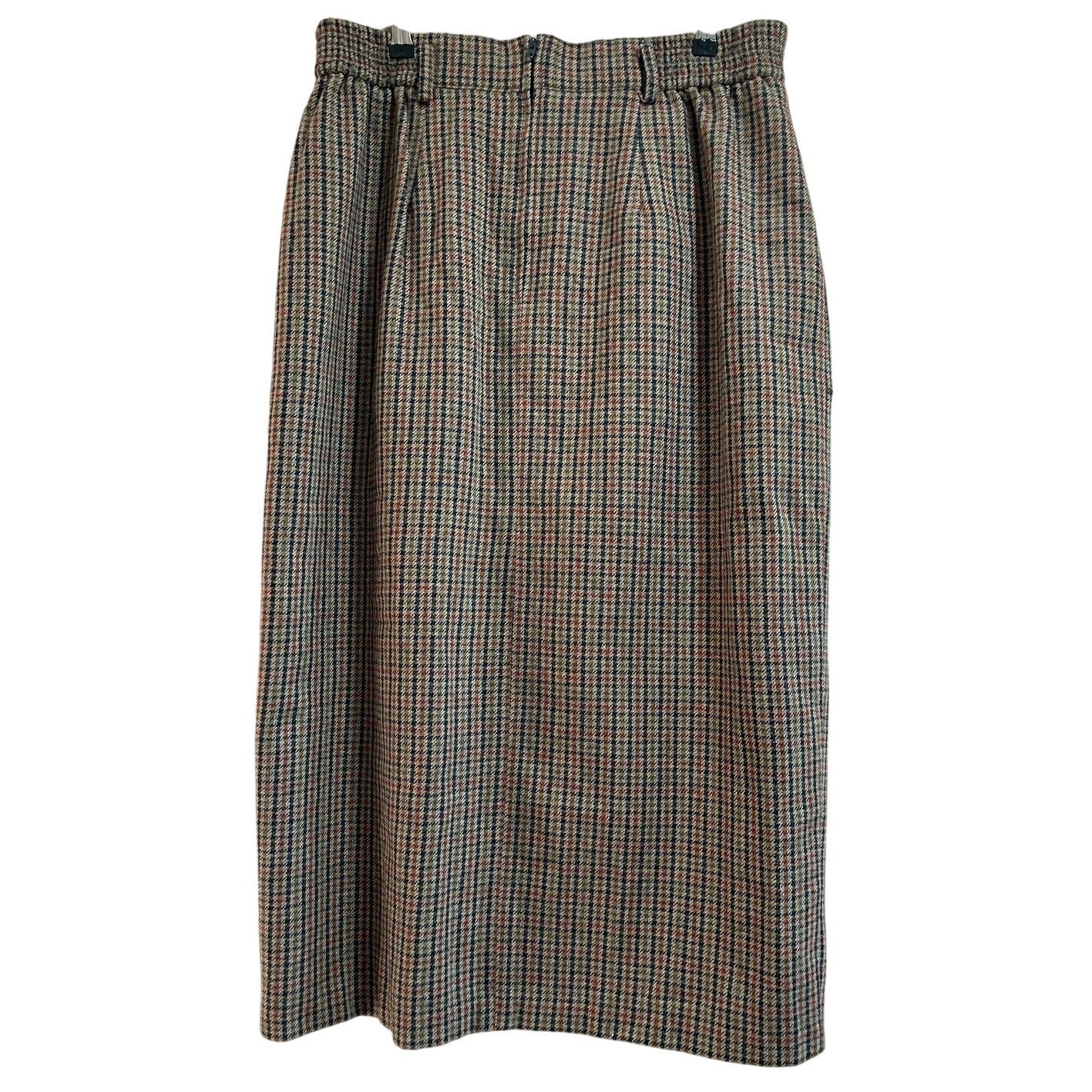 Vintage Norton McNaughton Wool Blend Midi Skirt Size 14 - Button Accents