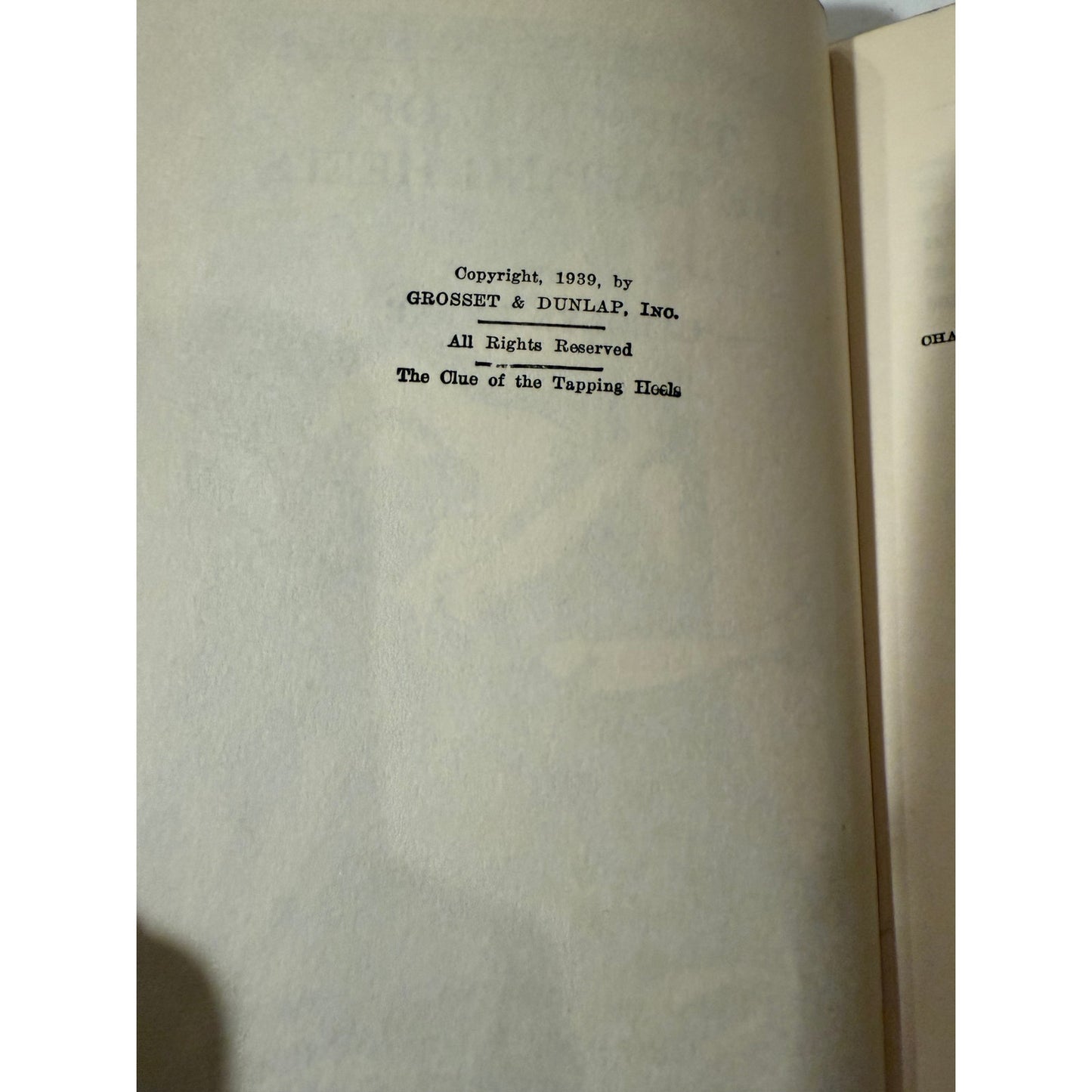 Nancy Drew - The Clue of the Tapping Heels - Blue - 1939 - Hardcover