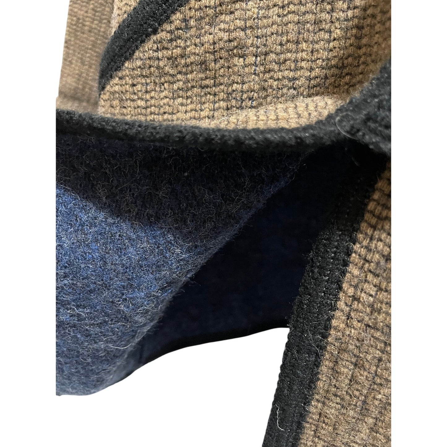 Vintage Long Heavy Woven Handmade Reversible Jacket / Coat - Button Closure