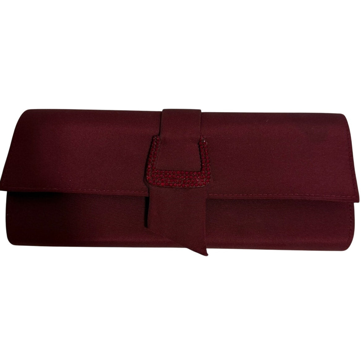 Deep Maroon Clasp Closure Clutch w/ Optional Shoulder Strap