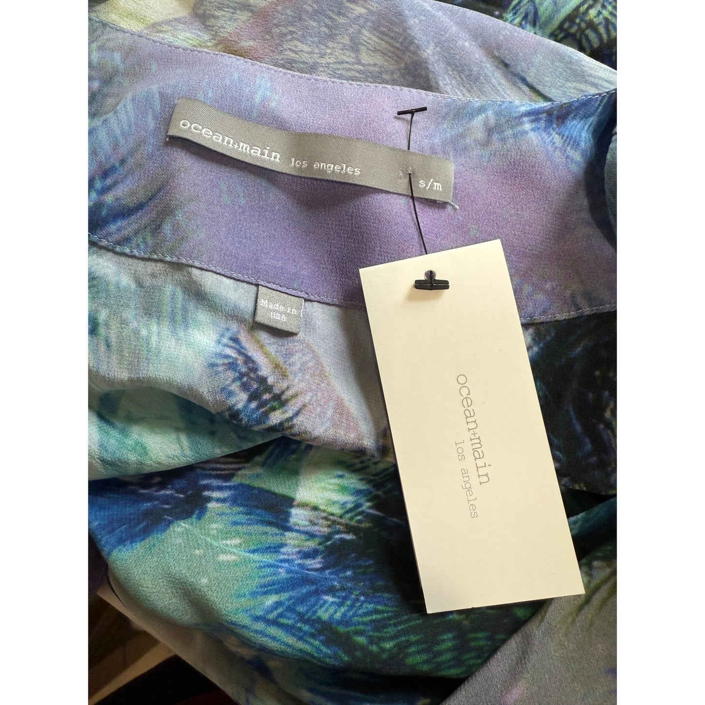 Ocean & Main Los Angeles Blue & Purple Small Oversized Beach Wrap Dress