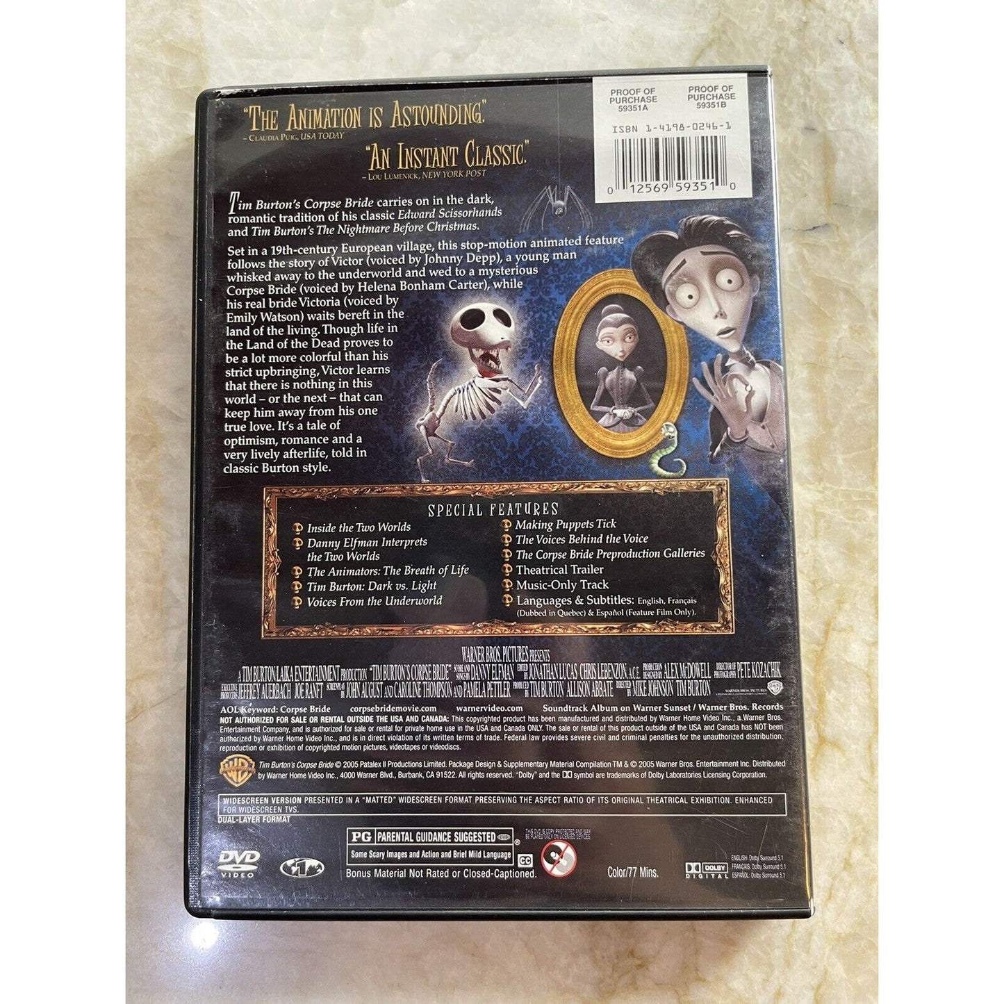 Corpse Bride (DVD, 2005) by Tim Burton Animated MINT