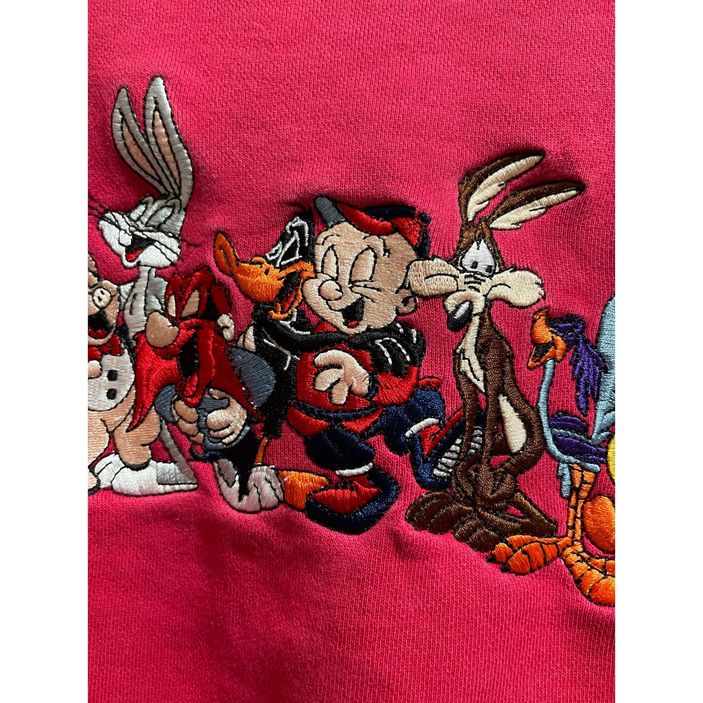 Vintage 90's Looney Tunes Embroidered Sweatshirt - Large Bugs Taz Sylvester