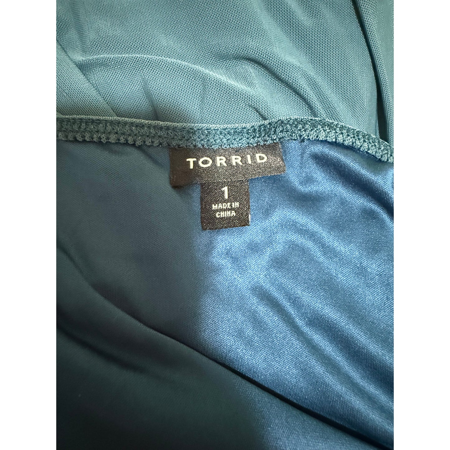 Torrid Teal Green / Blue Stretch Long Sleeve Blouse - Size 1 (Large)