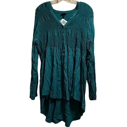 Torrid Teal Green Long Sleeve Boho Blouse - Size 0 - Large - NWT