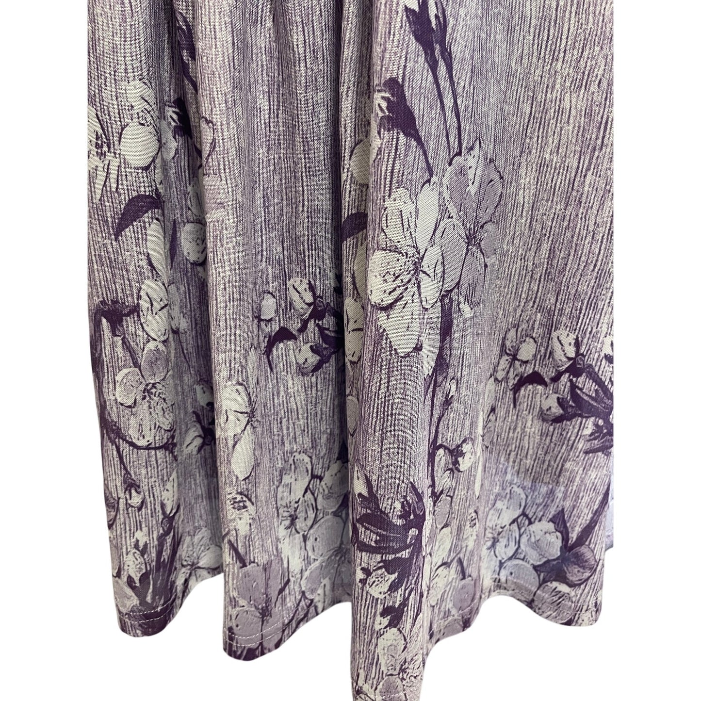 Timeson XXXL Purple Flowy Floral Print Long Sleeve Blouse