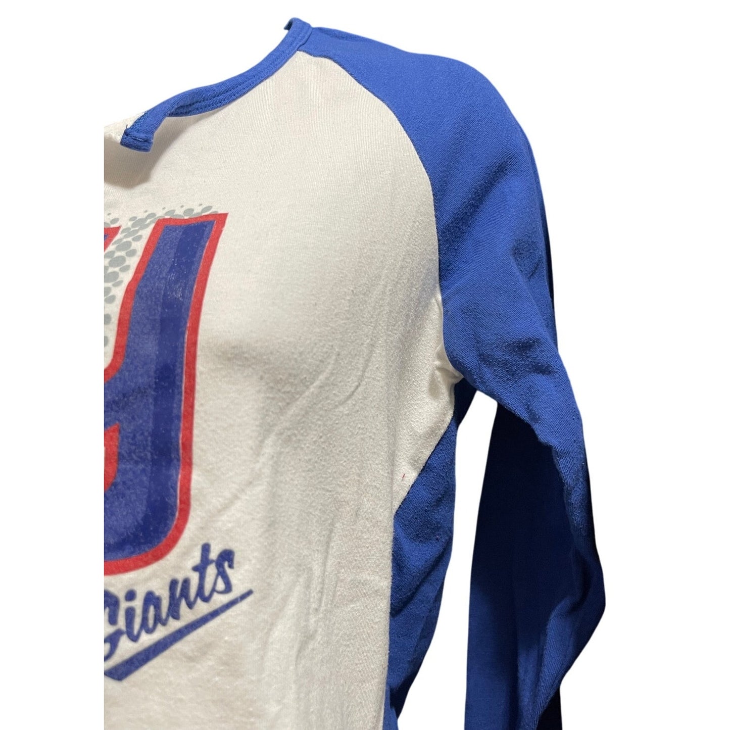 Reebok New York Giants White & Blue Long Sleeve T-Shirt