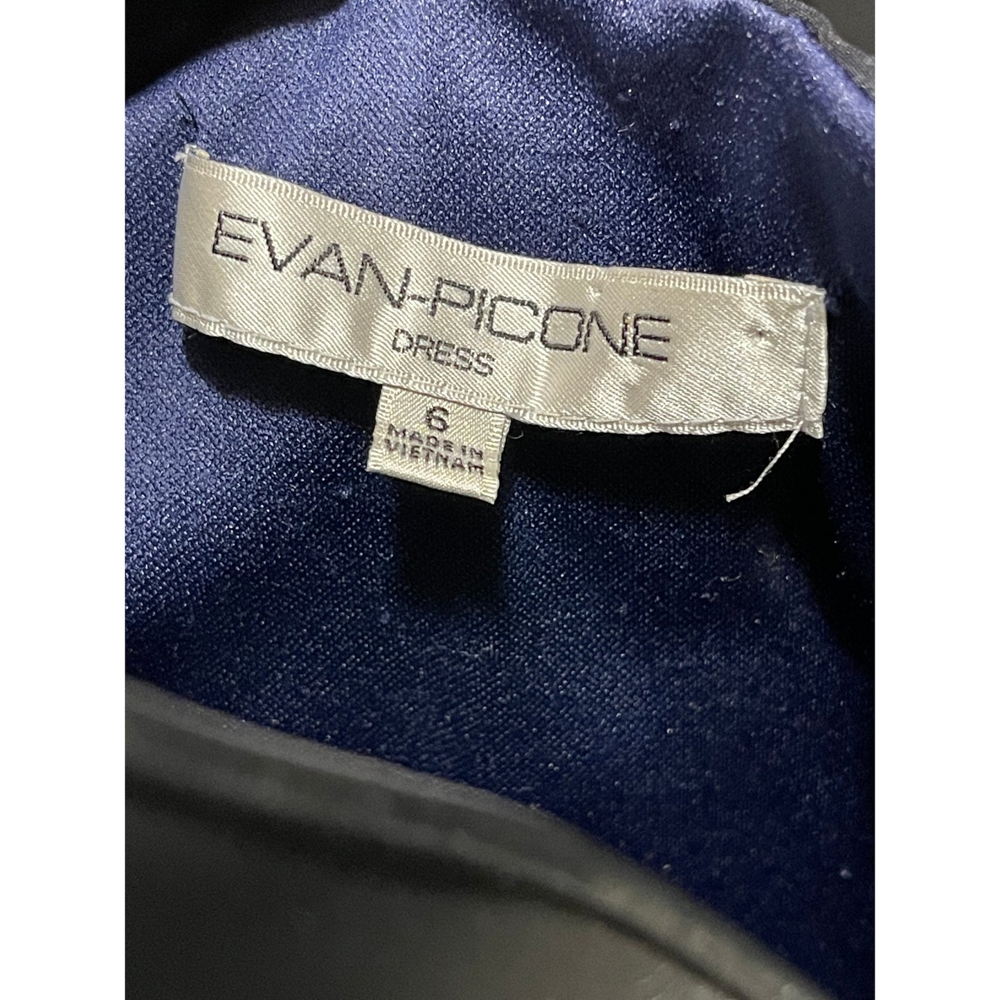 Evan Picone Sapphire Blue Peplum Cocktail Dress Size 6