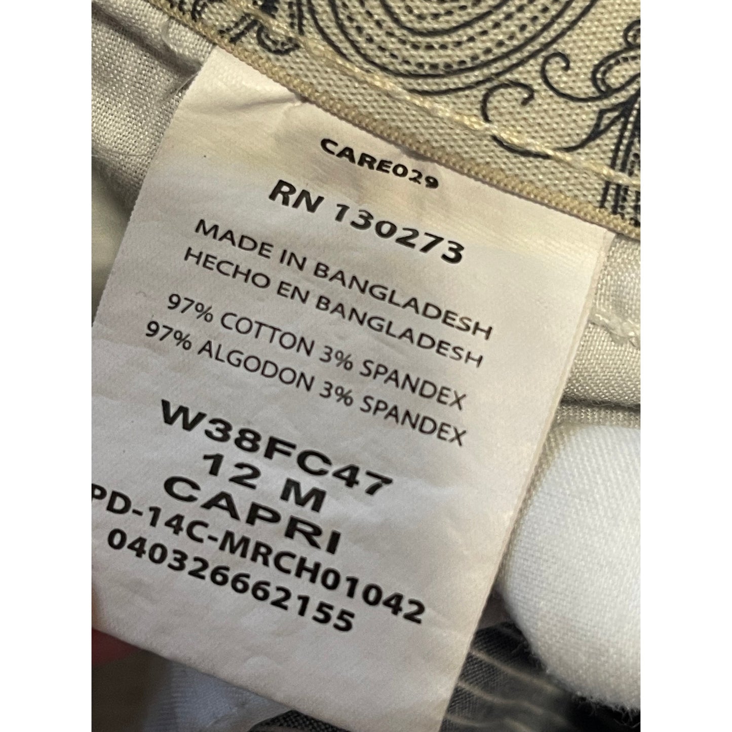 Riders by Lee Blue White Pin Stripe Capri's - Size 12M