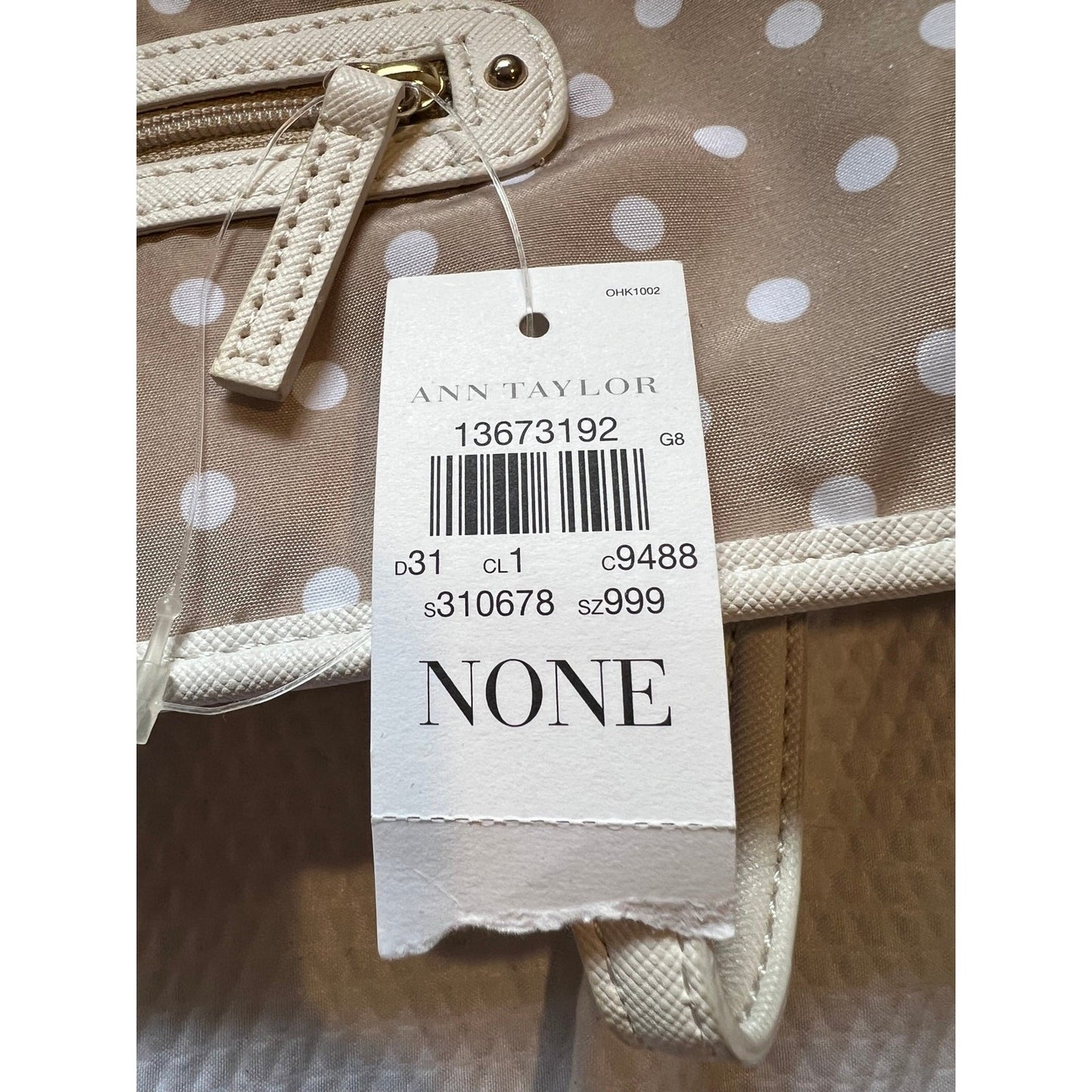 Ann Taylor Tan and White Large Slouchy Tote Bag - NWT