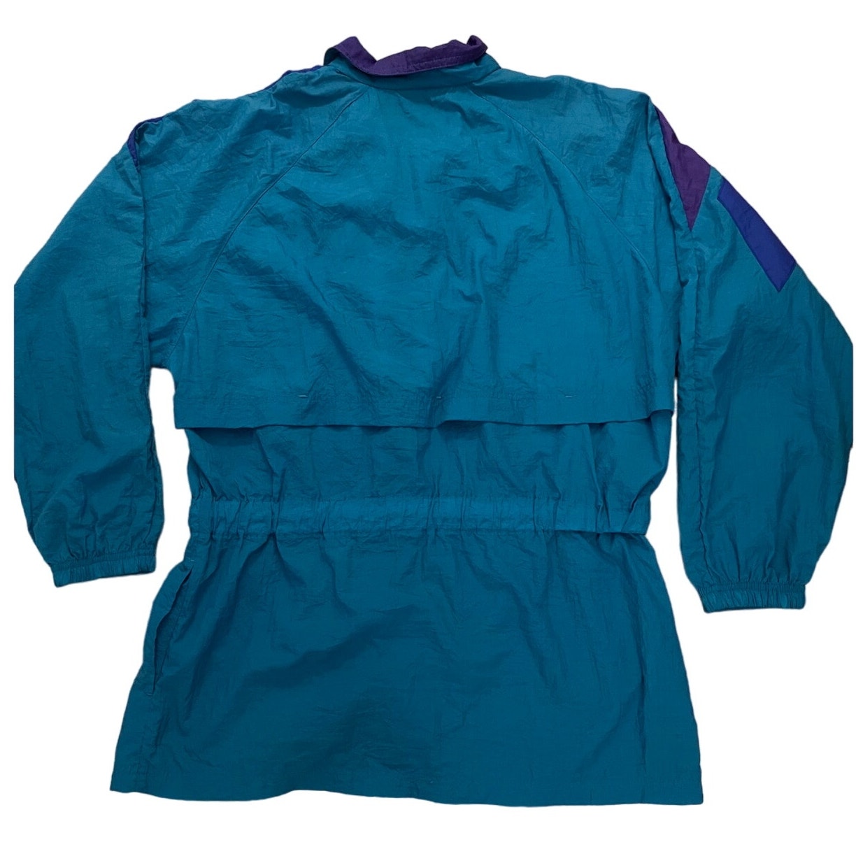 Vintage 90s Reebok Color Block Women's Large Windbreaker Retro Blue & Purple