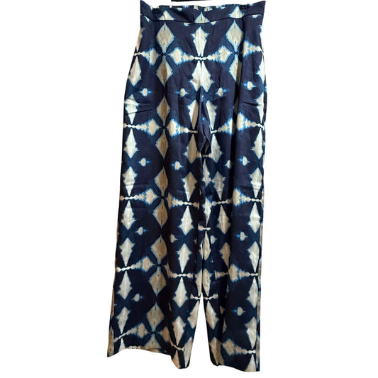 Banana Republic Blue White Patterned Wide Leg Pants - Small - NWT - $90 MSRP