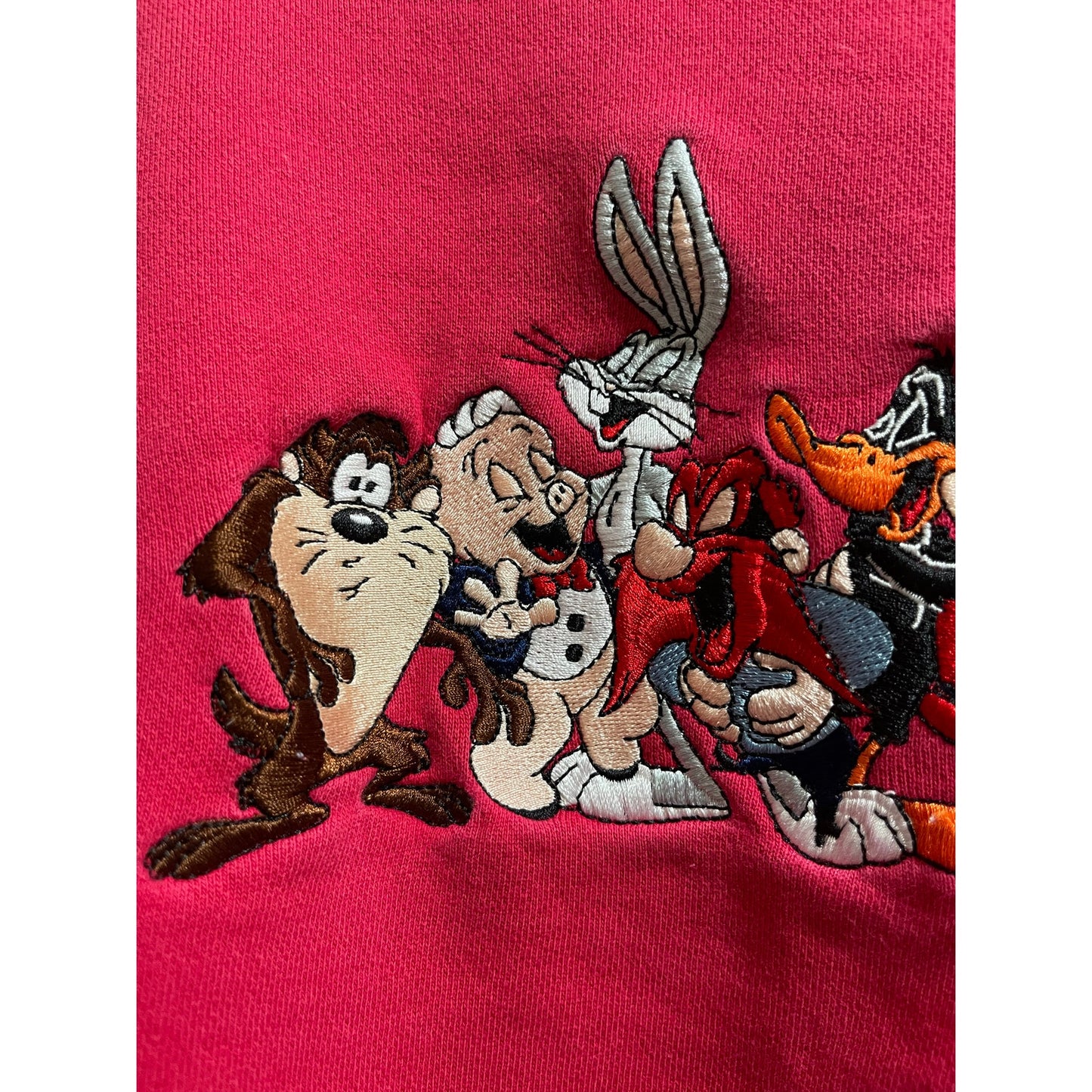 Vintage 90's Looney Tunes Embroidered Sweatshirt - Large Bugs Taz Sylvester