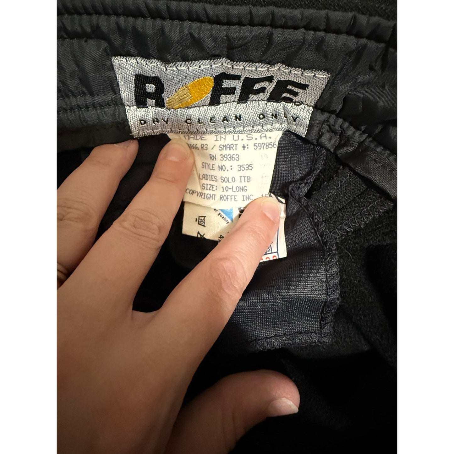 Vintage 90s Roffe Black Lined Snow Pants - Size 10 Long - Women's