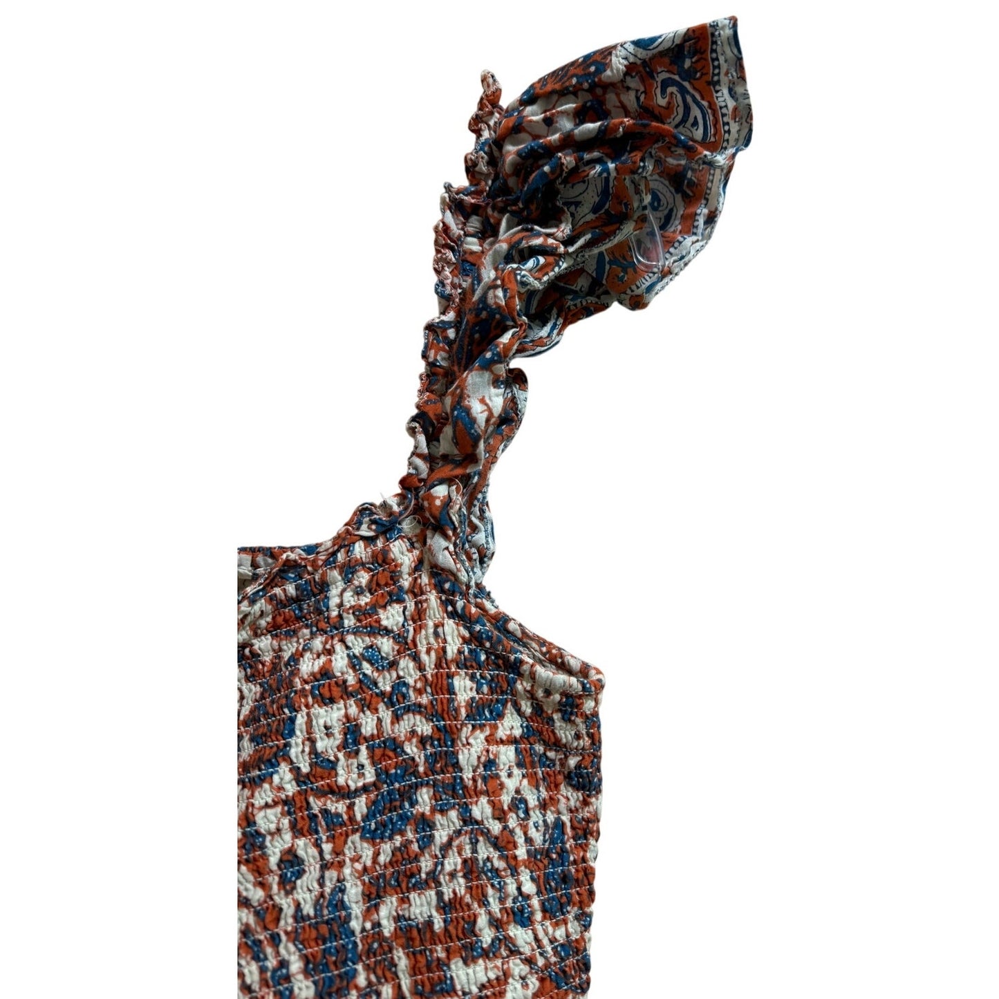 Love the Label Blue and Orange Floral Sleeveless Dress - Large
