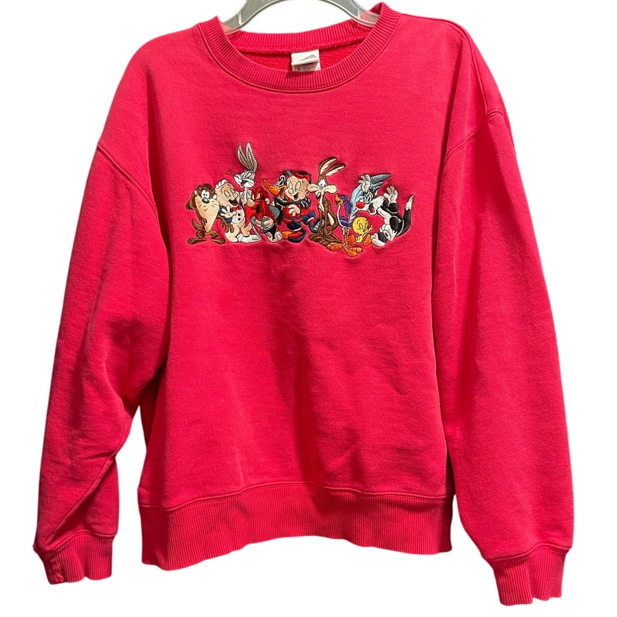 Vintage 90's Looney Tunes Embroidered Sweatshirt - Large Bugs Taz Sylvester