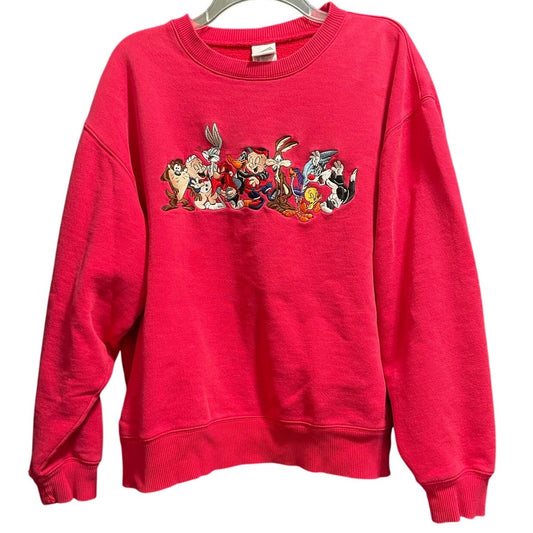 Vintage 90's Looney Tunes Embroidered Sweatshirt - Large Bugs Taz Sylvester