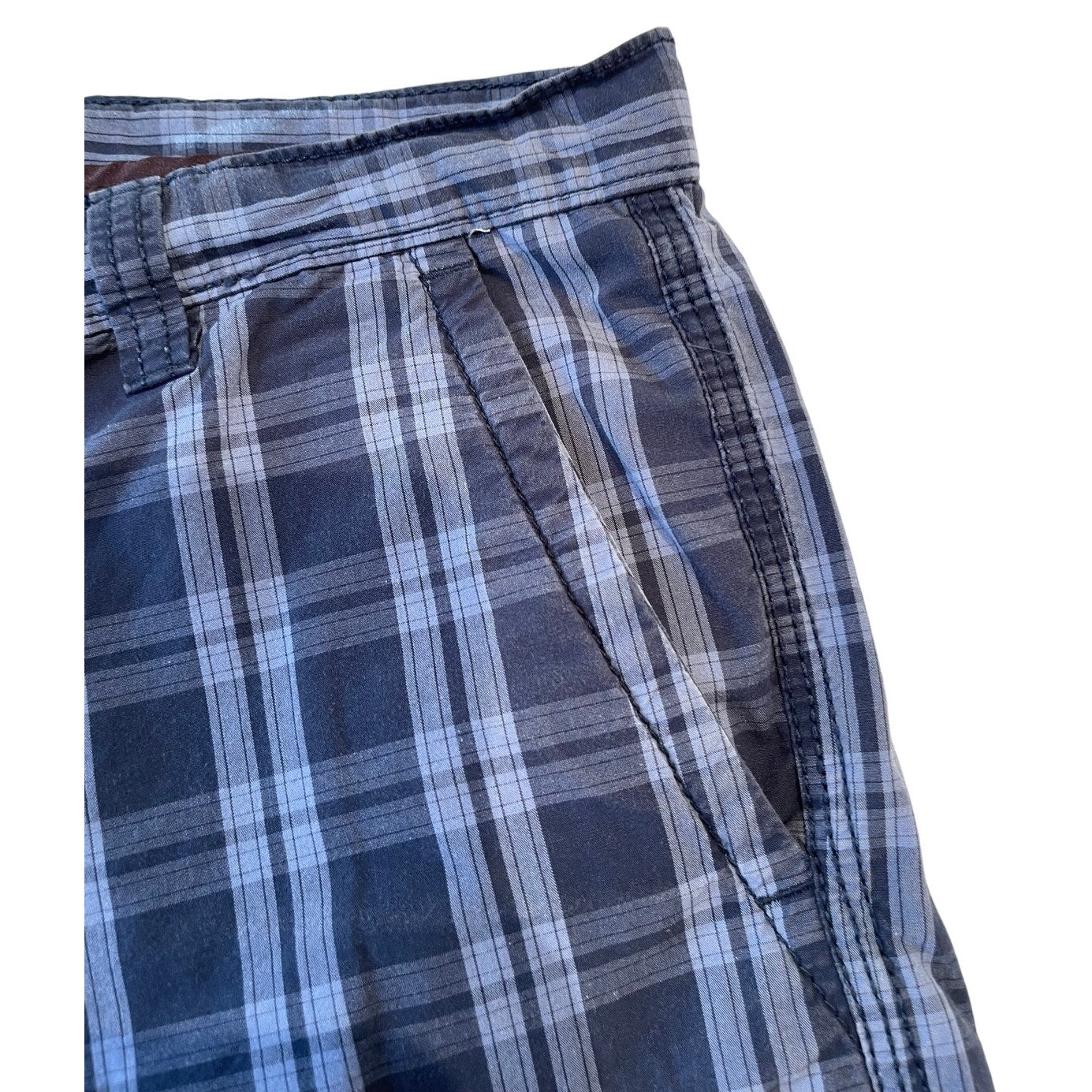 Apt 9 - Blue Plaid - Men's Size 33 - Golf Shorts - 100% Cotton