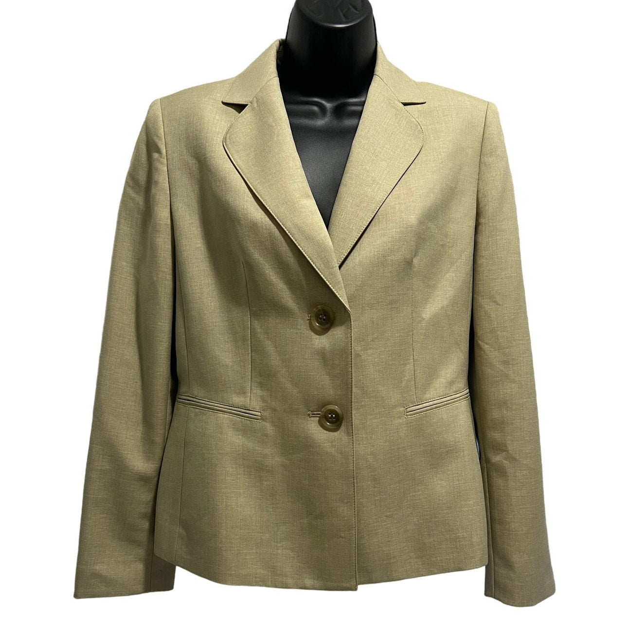 Vintage Y2K Evan Picone Suit - Beige 2 Button Jacket - 8 Petite