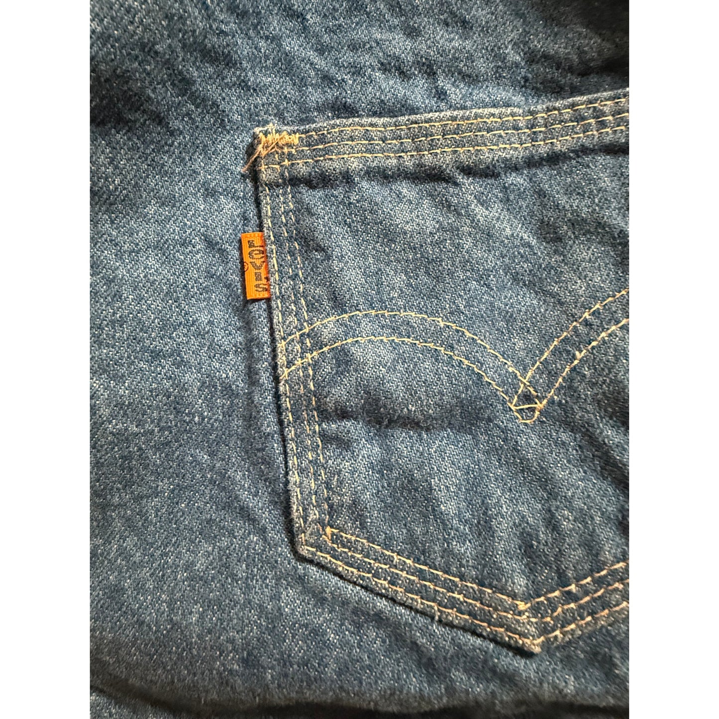 Vintage Levi's Orange Tab Sherpa Lined Denim Vest Blue Western - Medium
