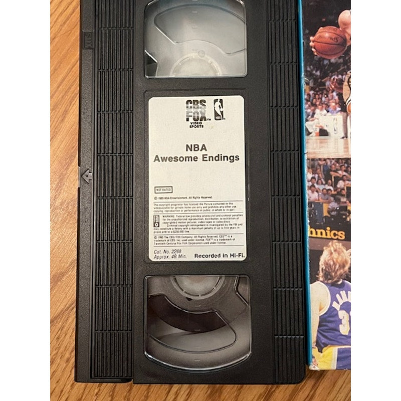 Vintage 1990 NBA Awesome Endings VHS Tape - Jordan, Bird, Abdul-Jabbar