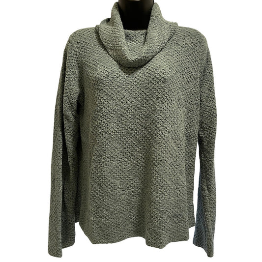 Vintage Sigrid Olsen Blue Cowl Neck Knit Sweater - Size Medium