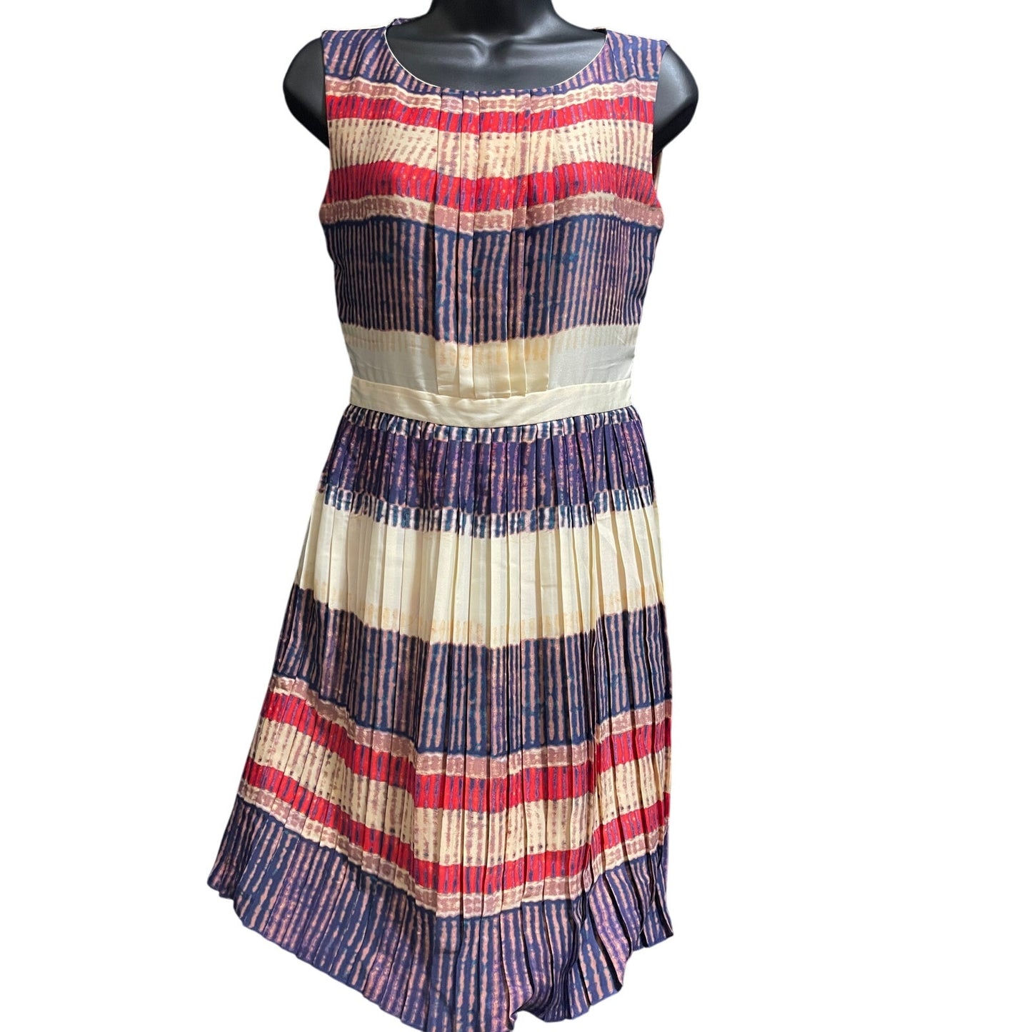 Rachel Roy Size 0 Sleeveless Pleated Multi-Color Dress
