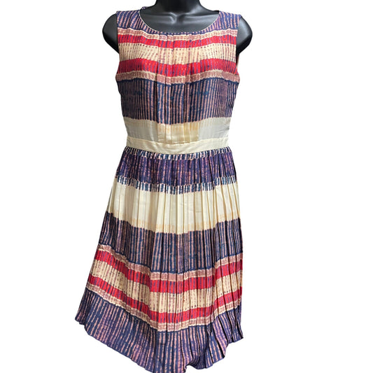 Rachel Roy Size 0 Sleeveless Pleated Multi-Color Dress