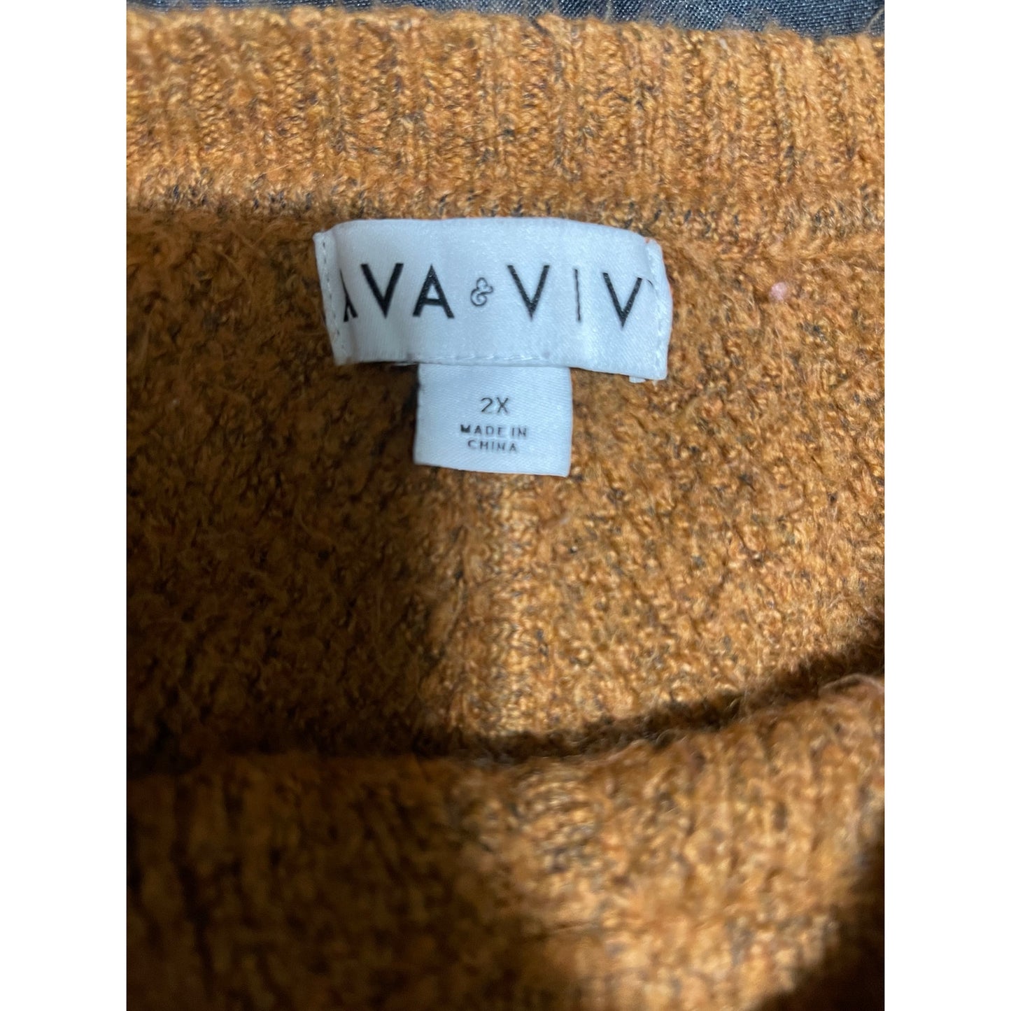 Ava & Viv Brown Long Sleeve Knit Sweater - Size 2XL