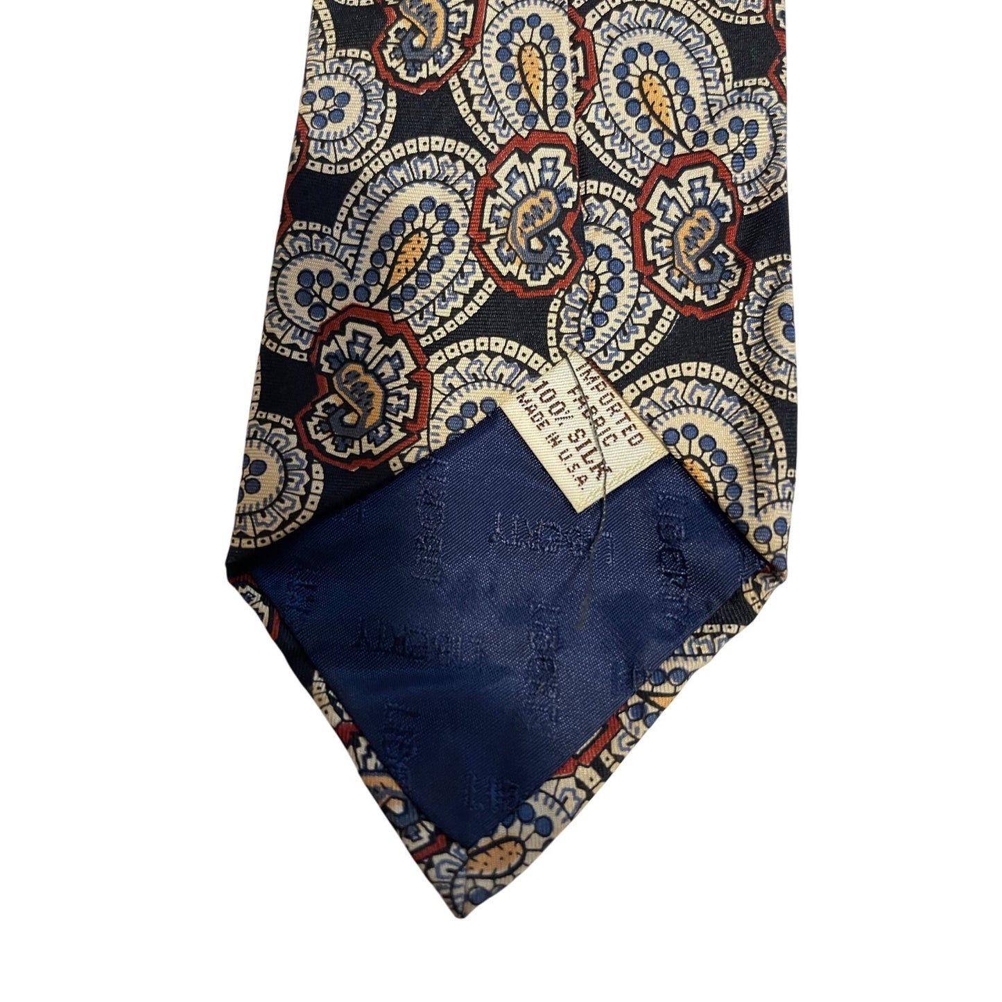Vintage Liberty of London 100% Silk Blue Red Patterned Necktie Men's Tie