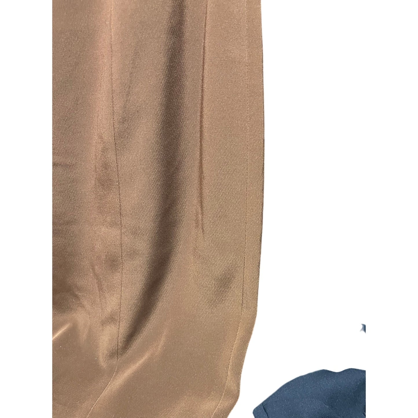 Vintage Jones New York Brown Striped Satin Type Lined Size 8 Sheath Dress