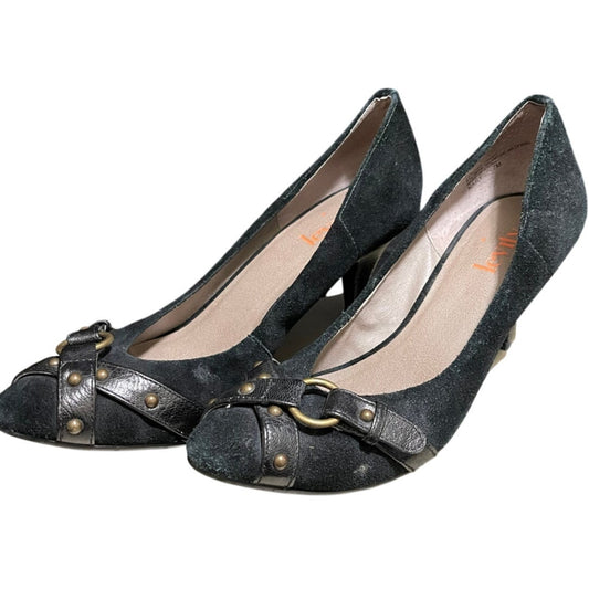 Levity Black Velvet Heels - Size 7 With Original Box - Preowned