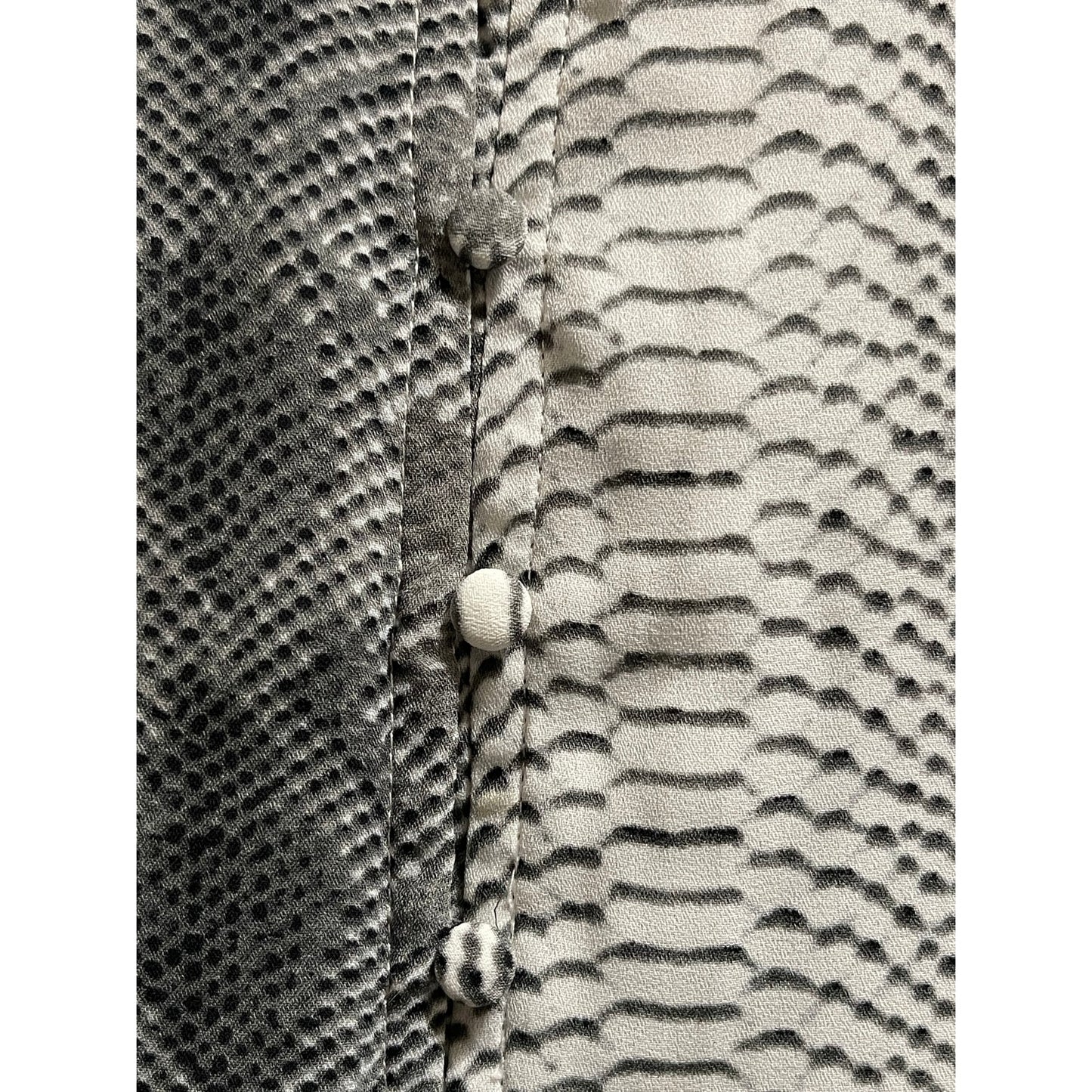 Buddy Love Size XS Gray and White Snakeskin Print Full Button Mini Dress