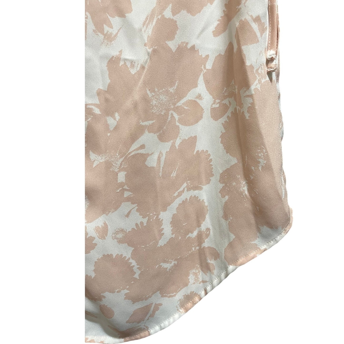 Worthington Petite White & Pink Floral Blouse Button Front - Medium