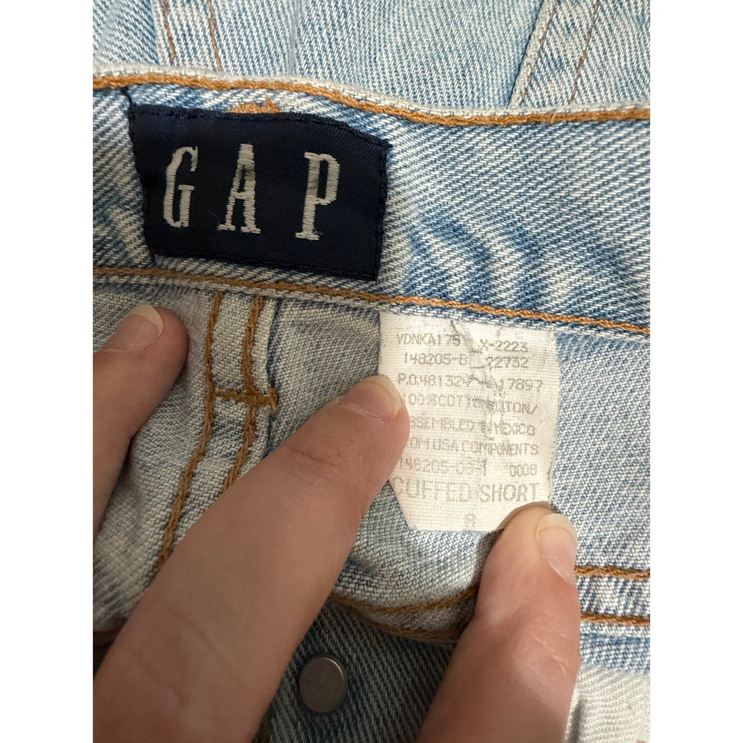 Vintage GAP Blue Button Fly Denim High Waisted Shorts - Size 8